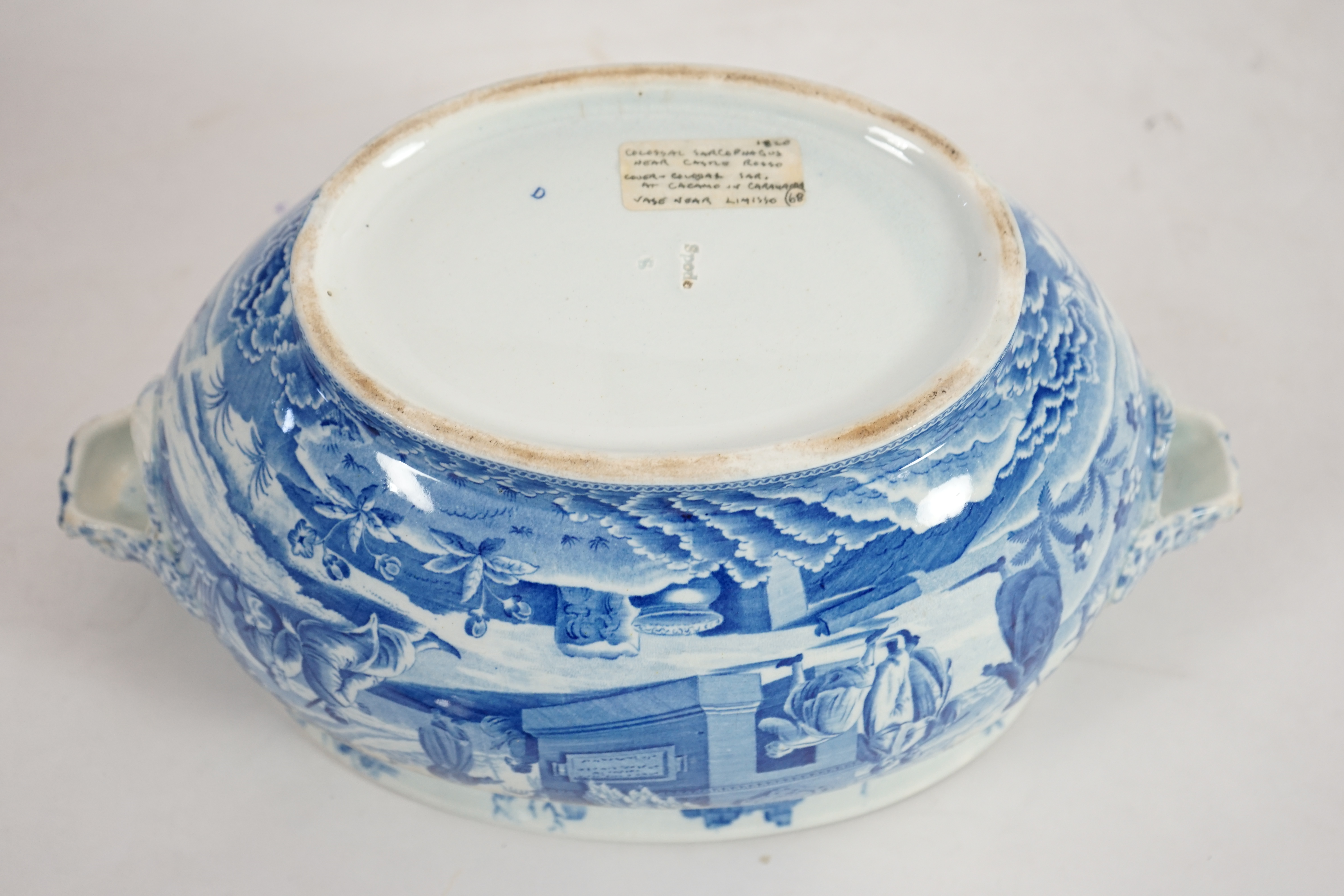 A Spode blue and white Caramanian pattern soup tureen and cover, c.1810